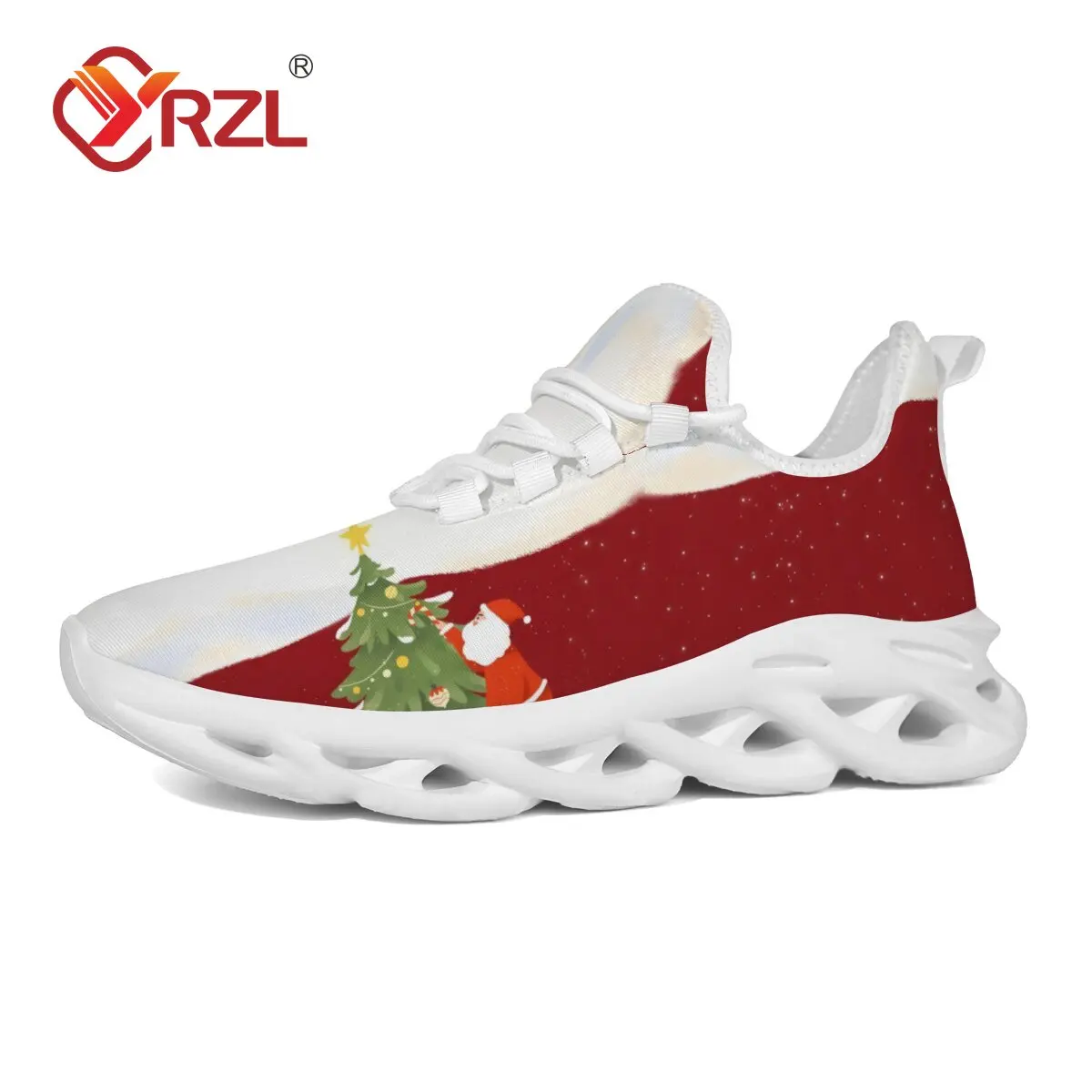 

YRZL/мужские кроссовки для тренировок в тренажерном зале, легкие слипоны, рождественский дизайн, удобная прогулочная обувь, нескользящая повседневная обувь для мужчин