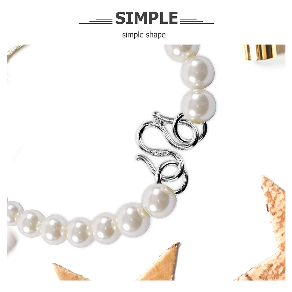 

1pcs 1 Sterling Silver S925 Jewelry Connector Clasp DIY Necklace Bracelet Smooth Pure Silver Accessories M Size Double Ring