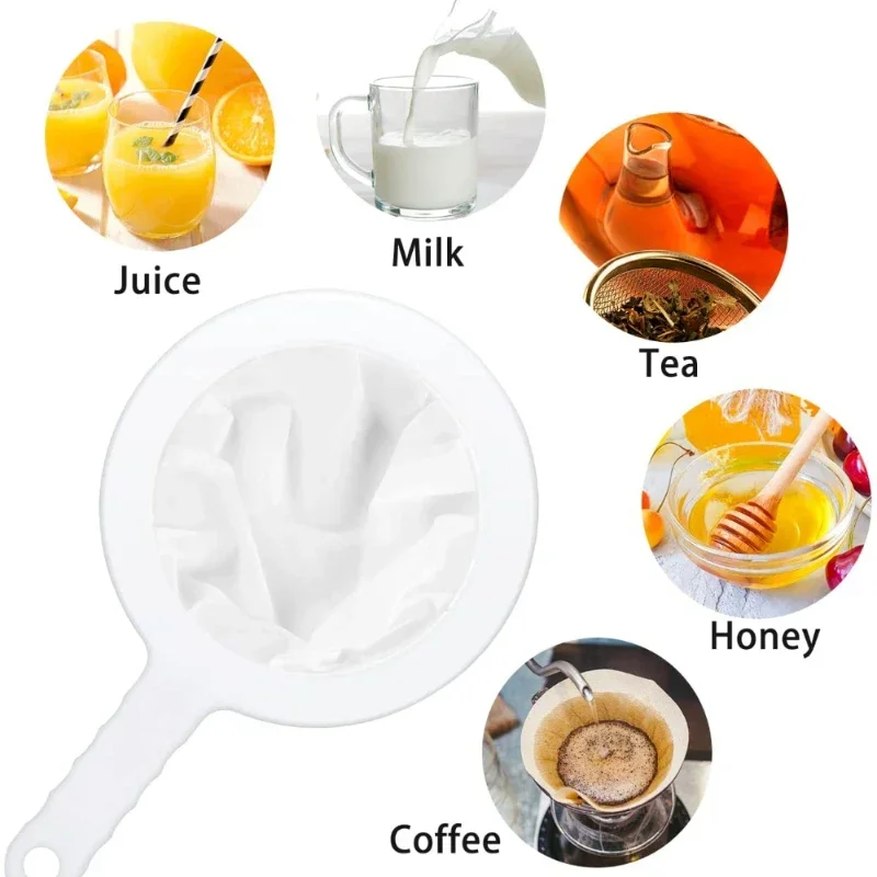 Soy Milk Wine Filter Bag Nut Milk Bag Tea Coffee Oil Yogurt Filter Net Mesh Kitchen Food Reusable Nylon Filter Bags Strainer