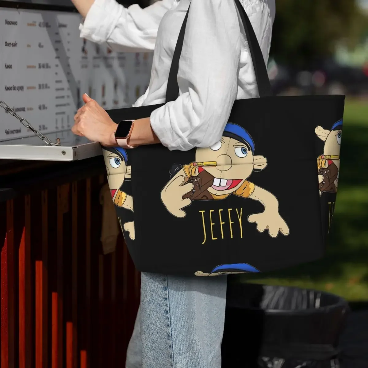 

Jeffy The Puppet Hot Selling! Beach Tote Bag Sport Gym Yoga Duffle Large Tote Bag Women Travel Bag Fitness bag