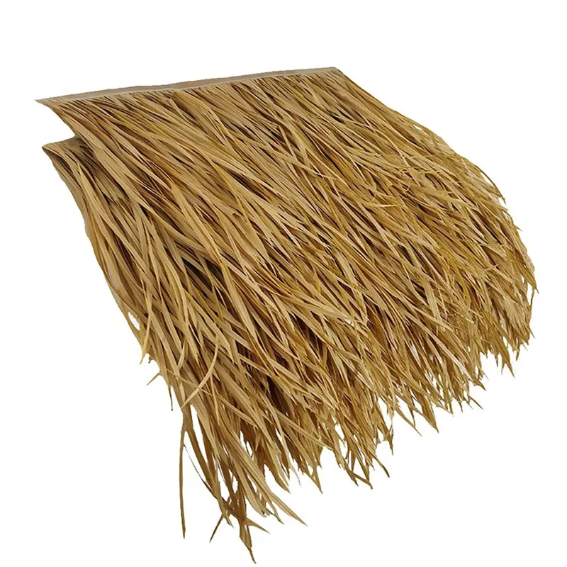 

50x50cm Mexican Simulated Straw Roof PE Retardant Artificial Thatch Decoration Garden Patio Covers Fake Plant Tile Tiki Roof