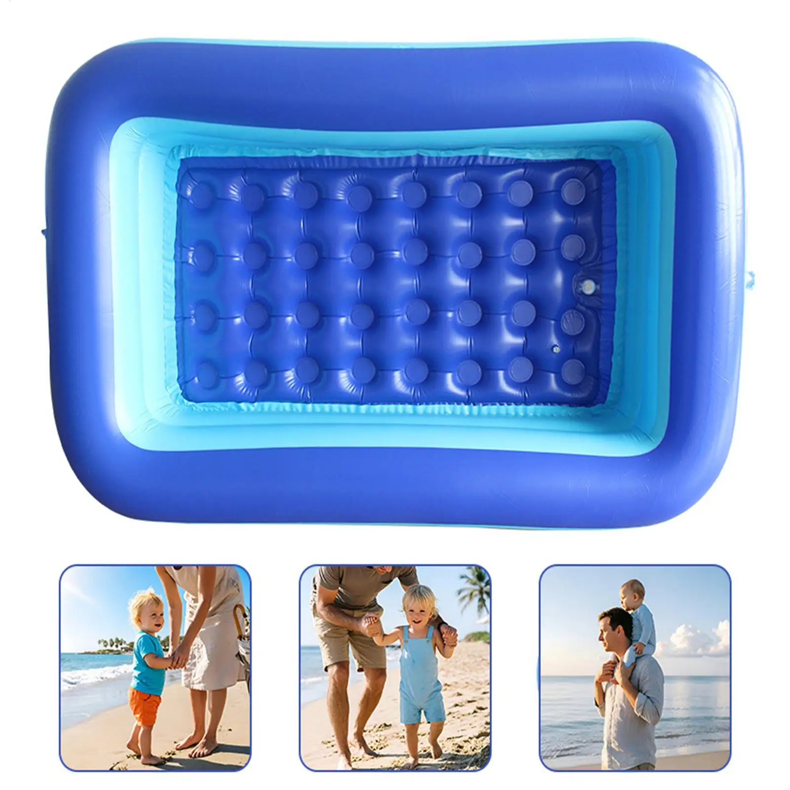 Inflatable Pool for Outdoor Water Parties Adult & Children's Swimming Pool, Rectangular Foldable Pool for Backyard Entertainment
