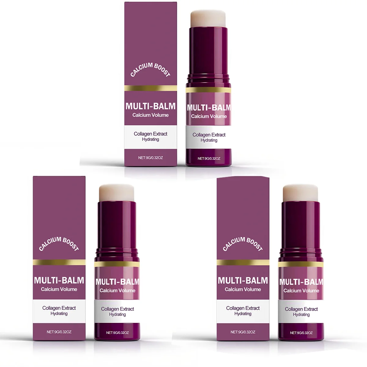 Koreanischer Calcium-Volumen-Multi-Balsam + Calcium-Kollagen-Feuchtigkeitspflege + Porenstraffendes Essenz-Gesichtswasser für die tägliche Hautpflege