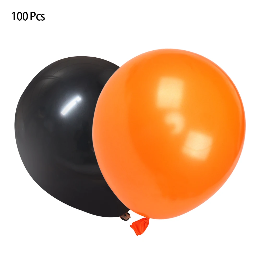 New 100pcs Halloween Orange Black Balloon Party Event Birthday Party Decoration Mall Storefront Arrangement