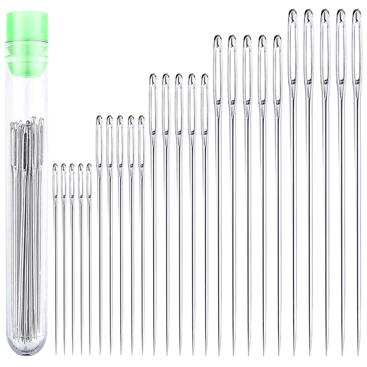 25PCS Large Eye Stitching Needles DIY Crafts Tools tainless Steel Yarn Knitting Needles Leather Sewing Needle 5 Size Sewing Tool