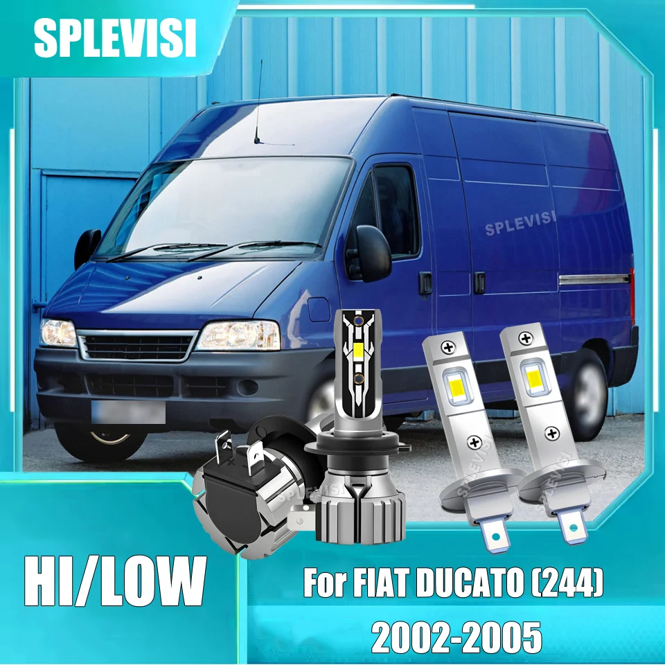 

A lifespan of 60,000 hours LED Headlights High H1 Low H7 6000K Selected Set For FIAT DUCATO (244) 2002 2003 2004 2005