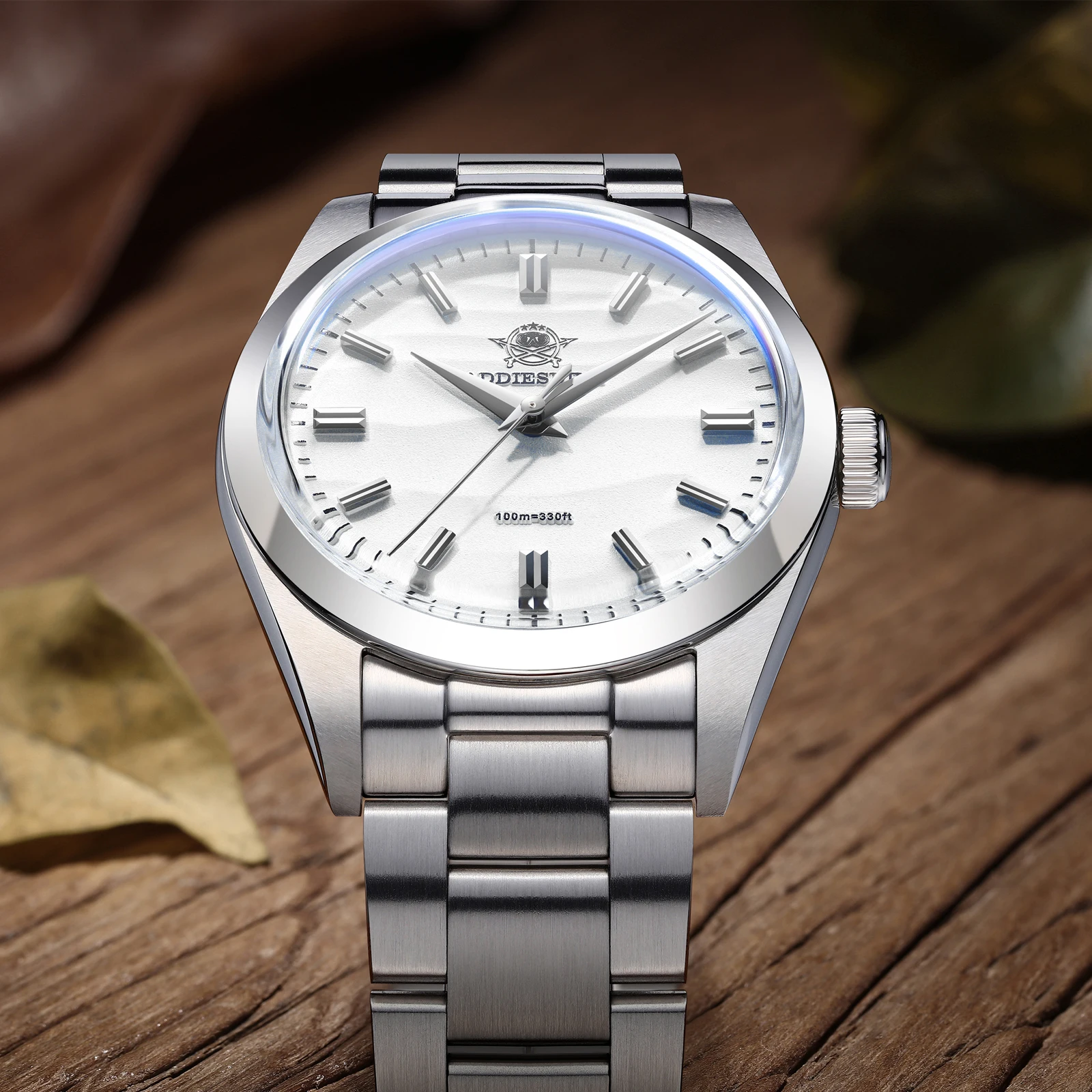 ADDIESDIVE Hot Sale AD2030 Quartz Watch Simple 100M Diving Waterproof WristWatch 36mm Stainless Steel Watches Relogio Masculino