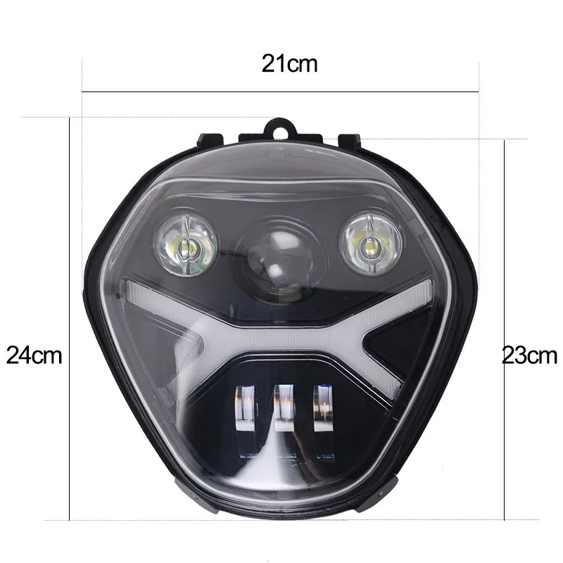 

High/Low beam motorcycle LED Headlight with Angel Eye DRL Assembly Kit and Replacement Headlight for BMW R1200R 2016-2019