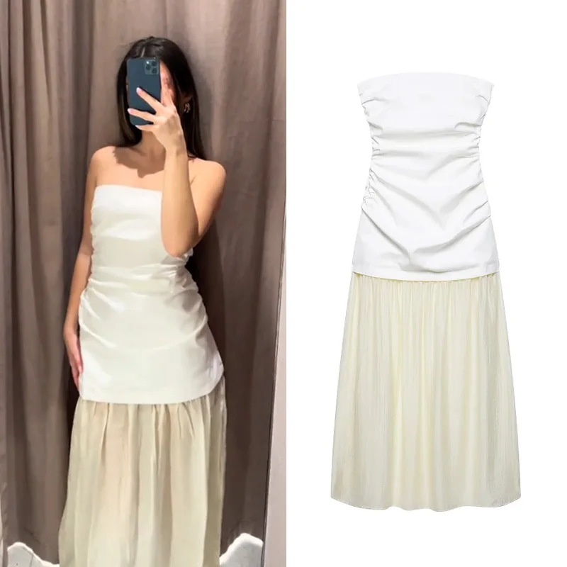 HXAO Vestidos Midi elegantes de primavera para mujer, Vestidos largos con corsé de verano 2025, Vestidos informales de moda para fiesta de noche y graduación Y2k