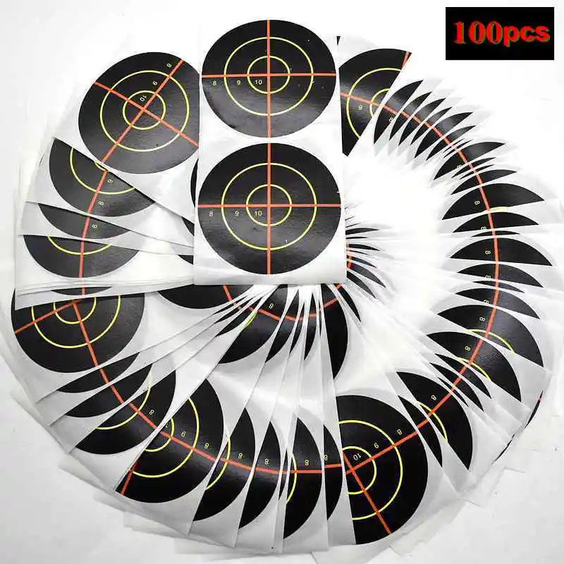 

Black 3" 7.5cm Shooting Target Stickers 100 Pcs Targets suitalble for Airgun Pellet Gun & Steel or Plastic BBs