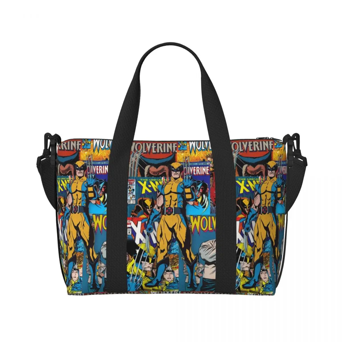 Custom Wolverine Comic Wallpaper Groceries Tote Shopping Bags Women Big Capacity Beach Gym Travel Bags