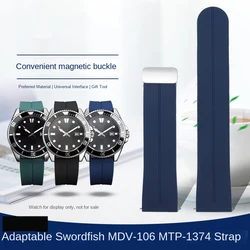 22mm Soft Silicone Strap for Casio Marlin MDV-106 Duro MDv106 MTP-1374 1375 EFS-S510 EFV-540 Strap Bracelet Magnetic Fold Buckle