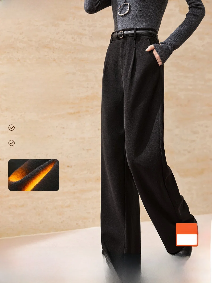 

Mo Han Mei женские повседневные прямые брюки облегающие универсальные осенние теплые женские брюки из полиэфирного волокна