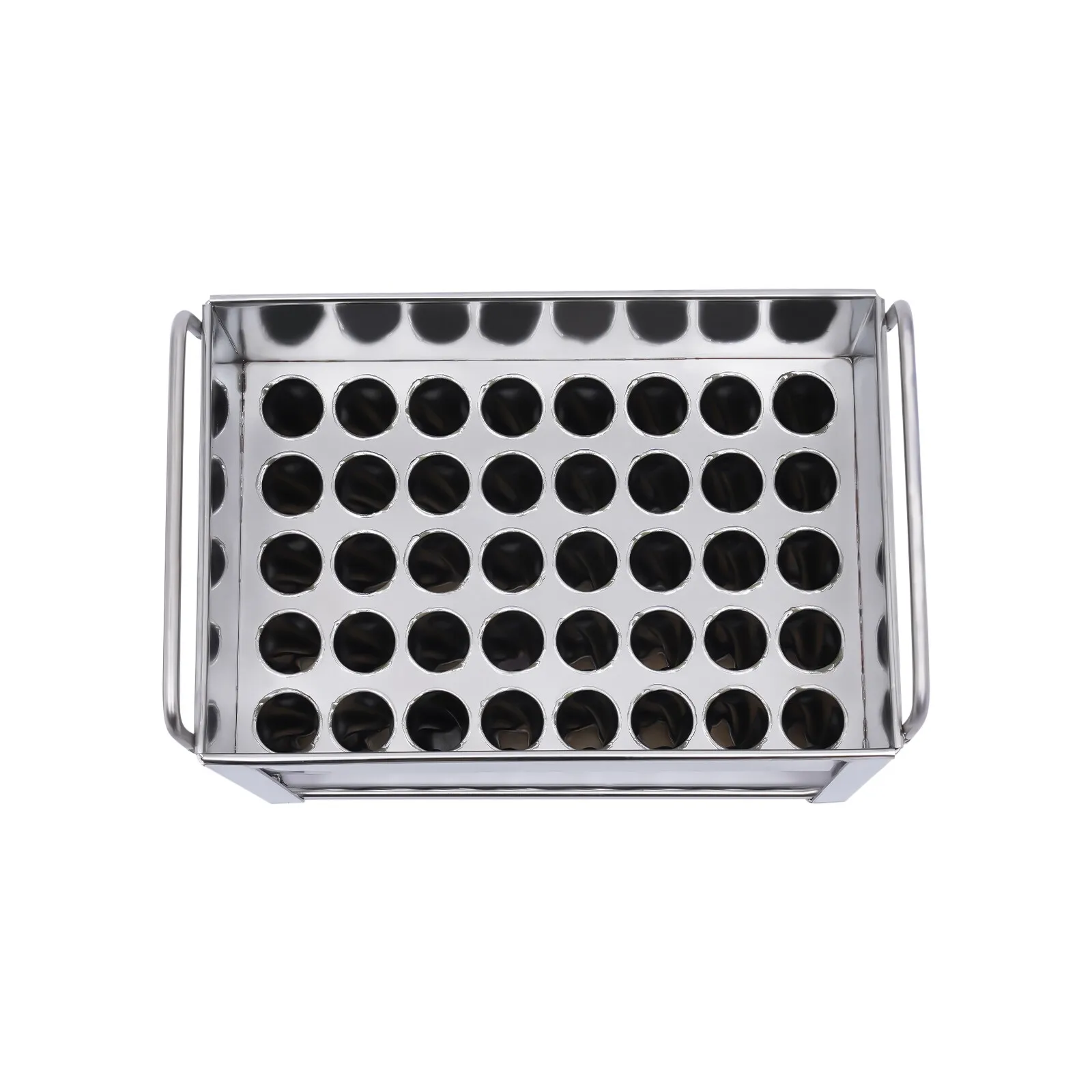 قوالب المصاصات 40 قطعة من الفولاذ المقاوم للصدأ للطعام قالب الثلج التجاري القابل لإعادة الاستخدام صانع البوب الجليدي قوالب التجمد السريع اسكيمو الثلج