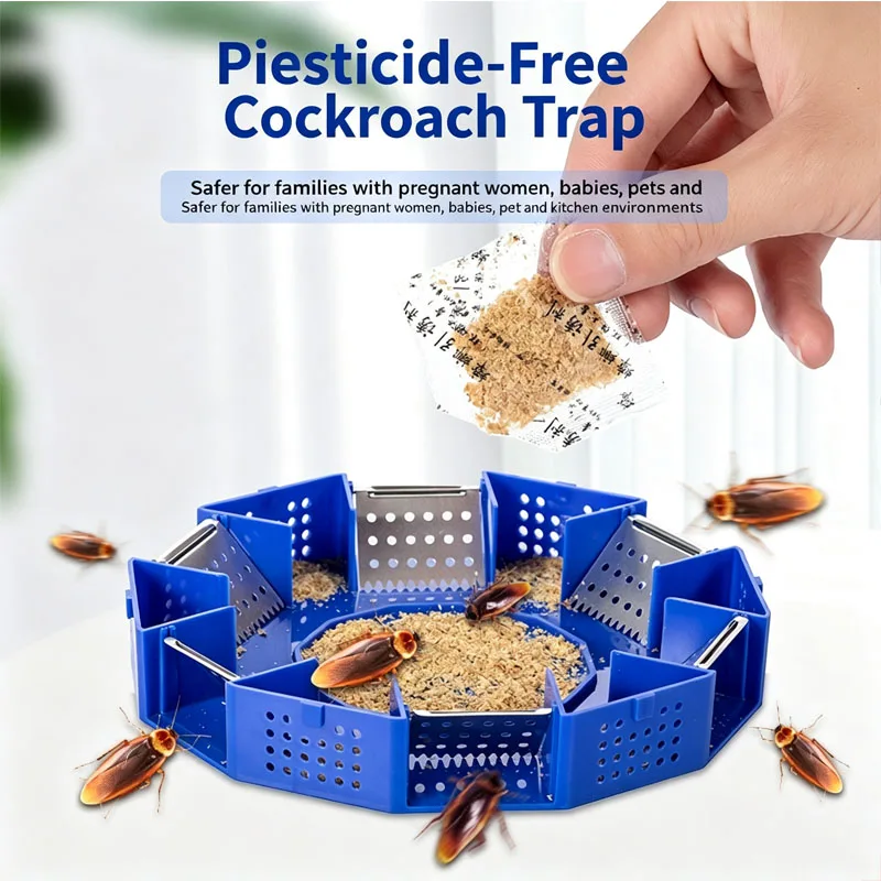 Cockroach Trap Six-Door Upgrade Safe Efficient Anti Cockroaches Killer Plus Large Repeller No Pollute Green For Home Kitche