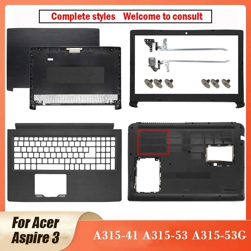 New For Acer Aspire 3 A315-41 A315-53 A315-53G A515-51 51G Laptop LCD Back Cover/LCD Hinges/Front Bezel Color Black AM28Z000100