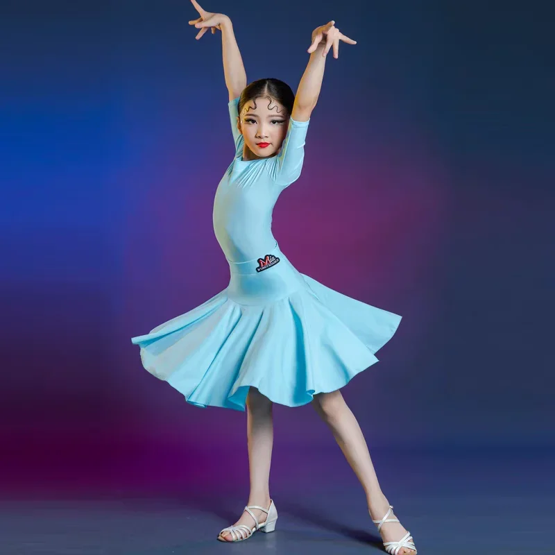 Children\'s competition regulations wear girls professional grade examination clothing art examination clothing Latin dance dress