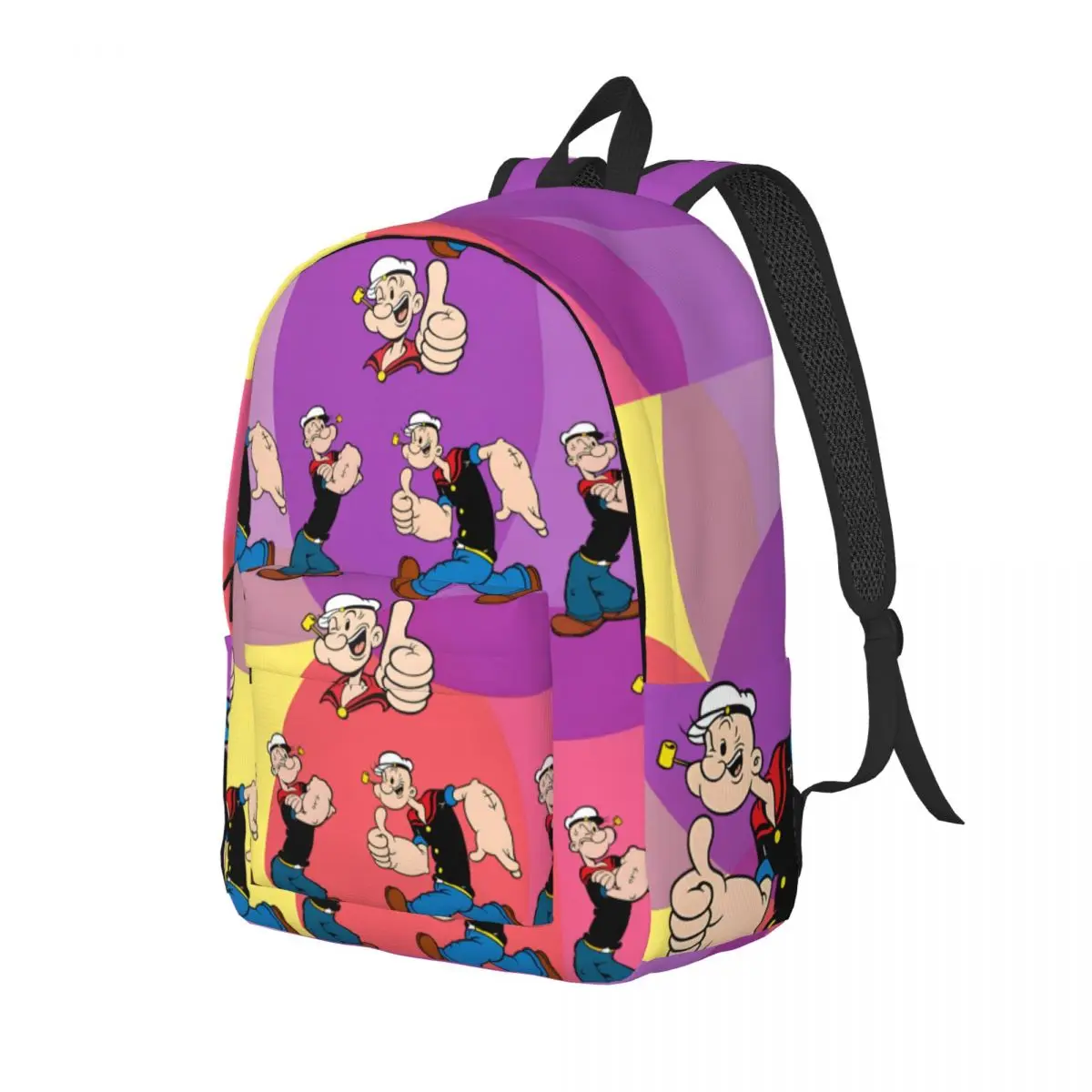 All Style Backpack P-Popeyes High School Students Personalised Hiking Birthday Retro Washable Rucksack