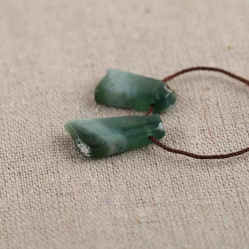 B&F Nugget Moss AgatePendant Beads, Handmade Natural stones beads, Polished Stones for jewelry Making Supplies