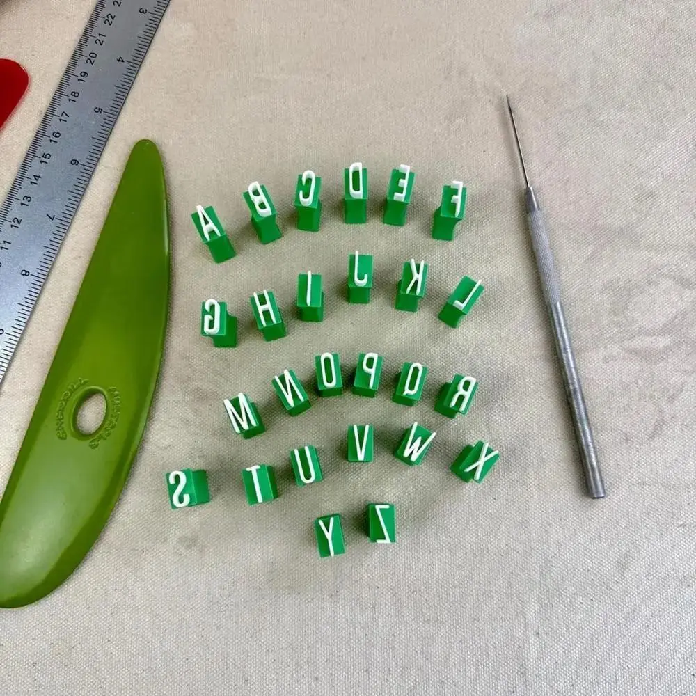 Uppercase letter Alphabet Clay Seal Embossing DIY Craft Ceramic Artistic Letters Portable Lowercase letters