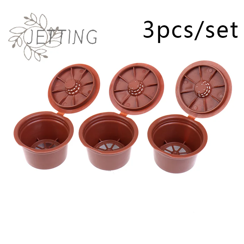 (SMTGDP11)3PCS Reusable Coffee Capsule For Nescafe Dolce Gusto Machine Refillable Coffee Capsule Filter Cup Kit