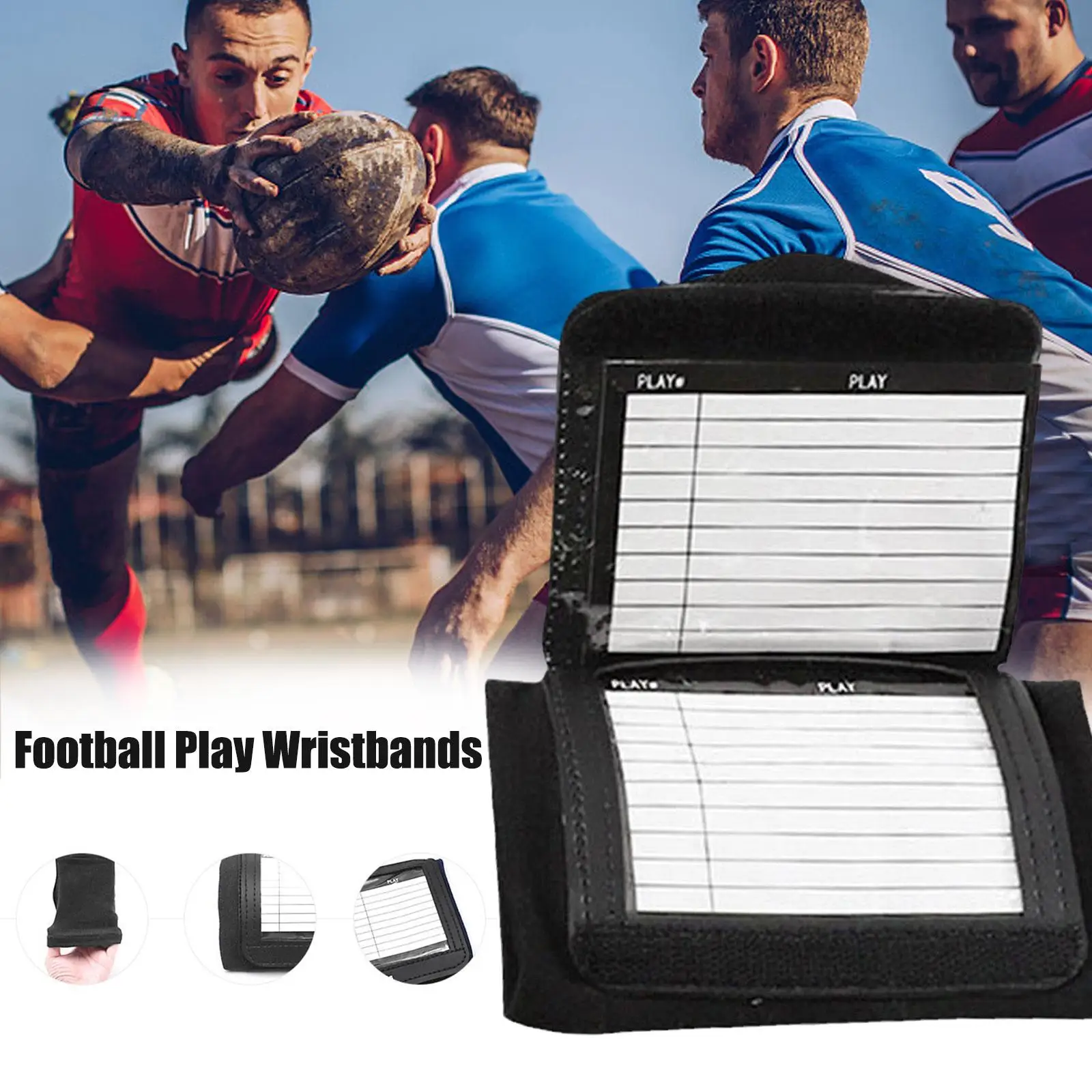 เล่นฟุตบอลสายรัดข้อมือมือกลางแจ้ง Playbook เบสบอลรั้งเยาวชนรักบี้ Quarterback สายรัดข้อมือฟุตบอลกีฬาป้องกัน H0X2