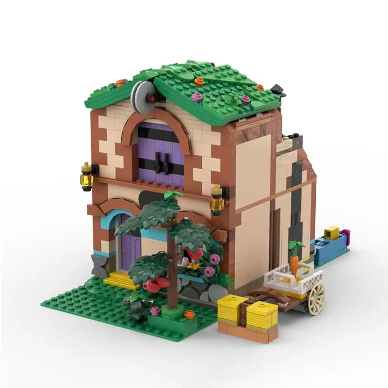 MOC Series Medieval Farm House Model Modular Architecture City Street View Building Blocks DIY Assemble Bricks Toys Gifts
