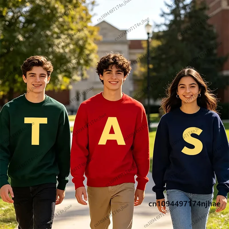 2026 Cartoon Alvin and The Chipmunks Print Sweatshirt For Men Women Autumn Winter Long Sleeve Pullover Casual Oversized Tops