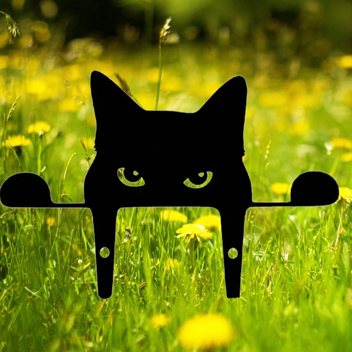 "Decoración de jardín tumbada de gato de metal: estaca de árbol al aire libre para patios, perfecta para amantes de los gatos y jardines"