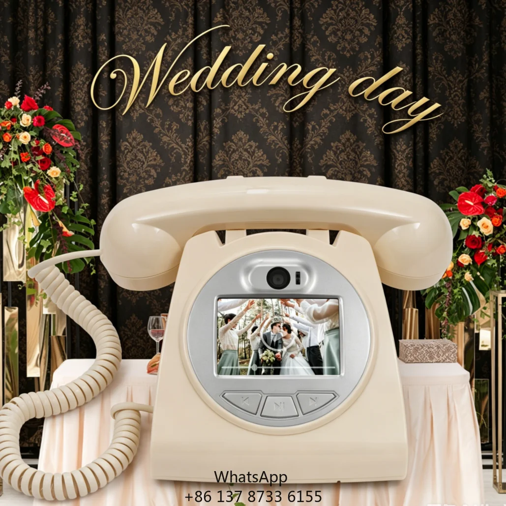 

New 1080P Video & Audio Guestbook For Wedding Events Wedding Telephone Booth Recorder Video Guestbook