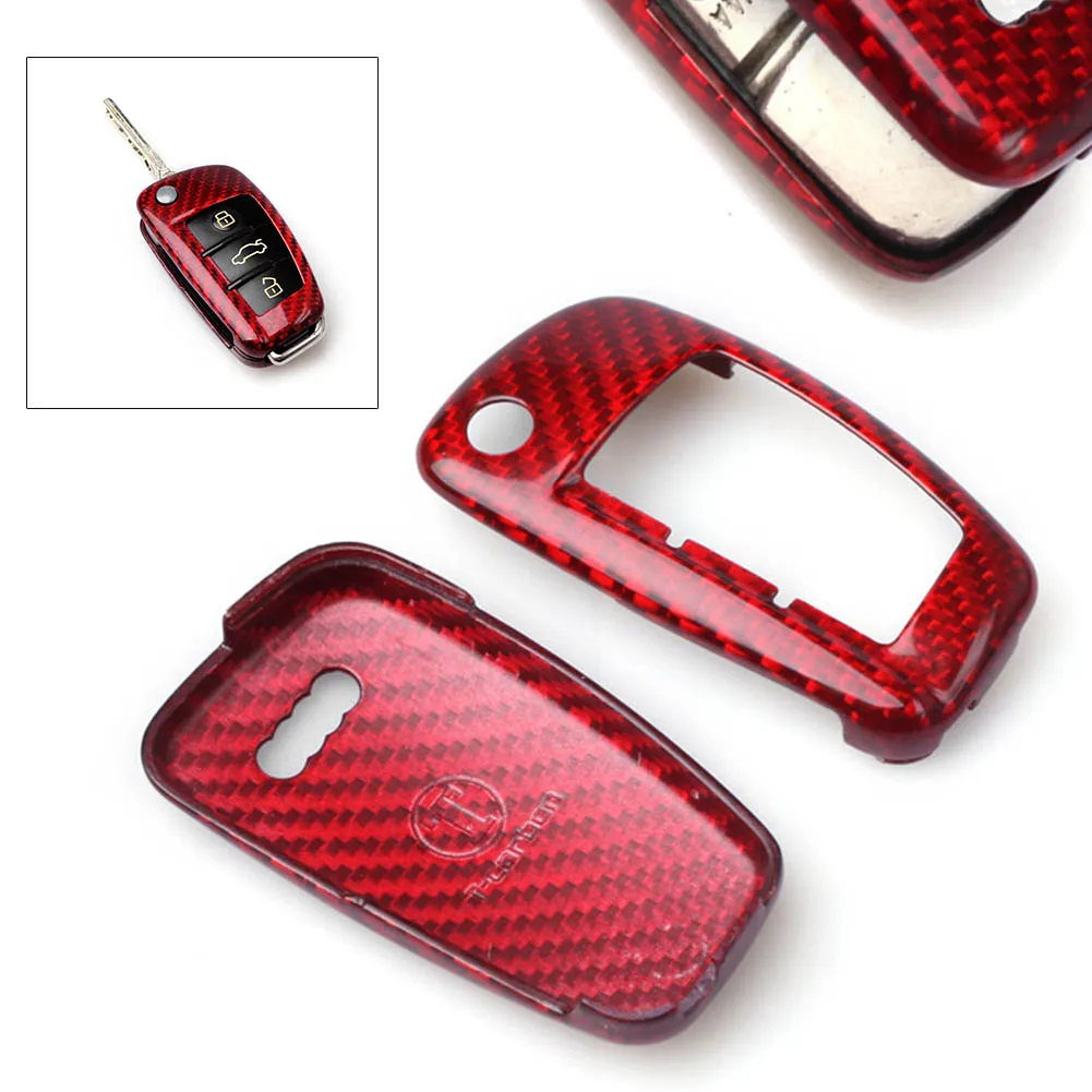 Real Carbon Fiber Remote Key Shell Cover Fob Case For AUDI A6 TT A3 Q3 A1 A4 Q7 S3