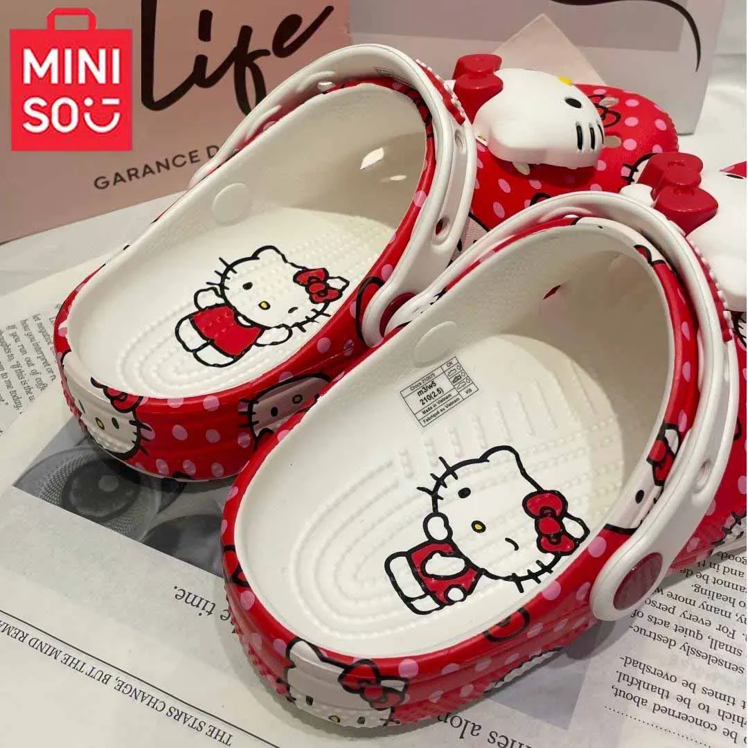New Hello Kitty Hot New Crocs Cartoon Character Summer Cute Cartoon Children'S Slippers Non-Slip Soft Soled Sandals Gifts
