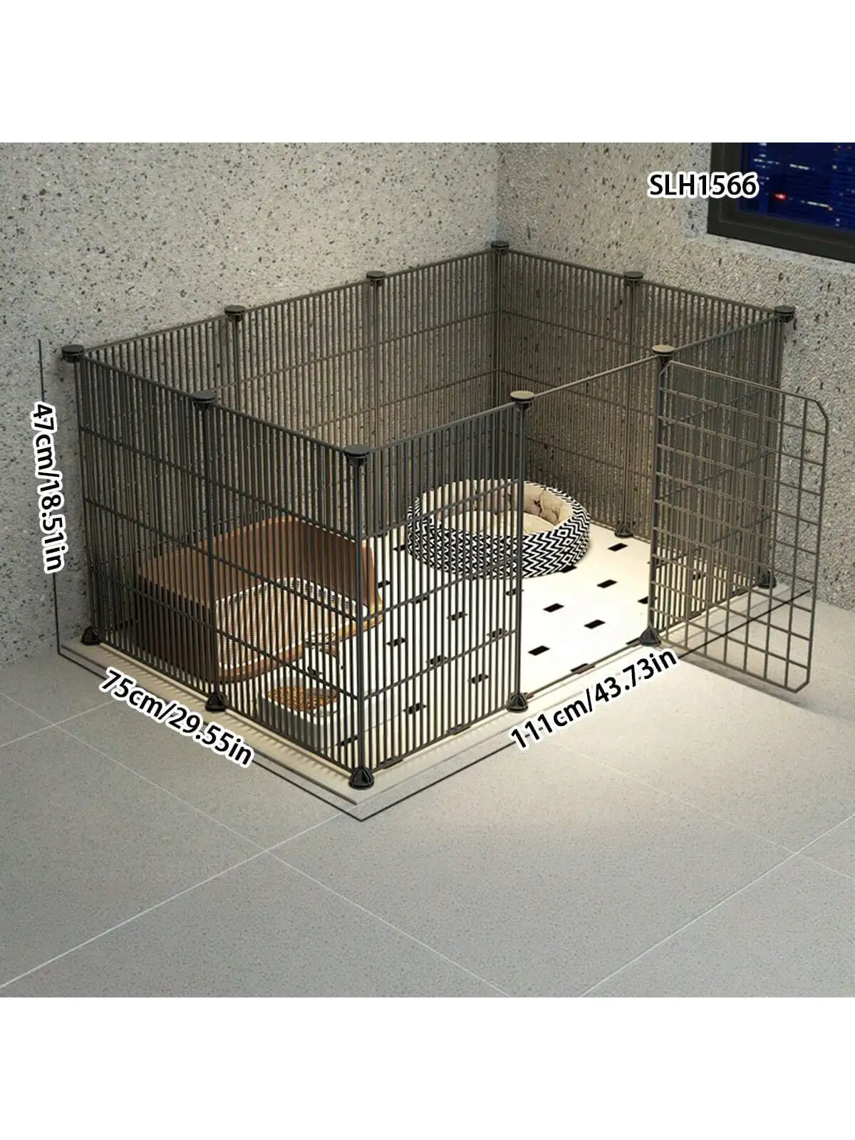 소형 강아지 탈출 방지 개 케이지, 애완 동물 인클로저, 실내 집 무료 조립, 테디 울타리, 꽉 조이는 메쉬