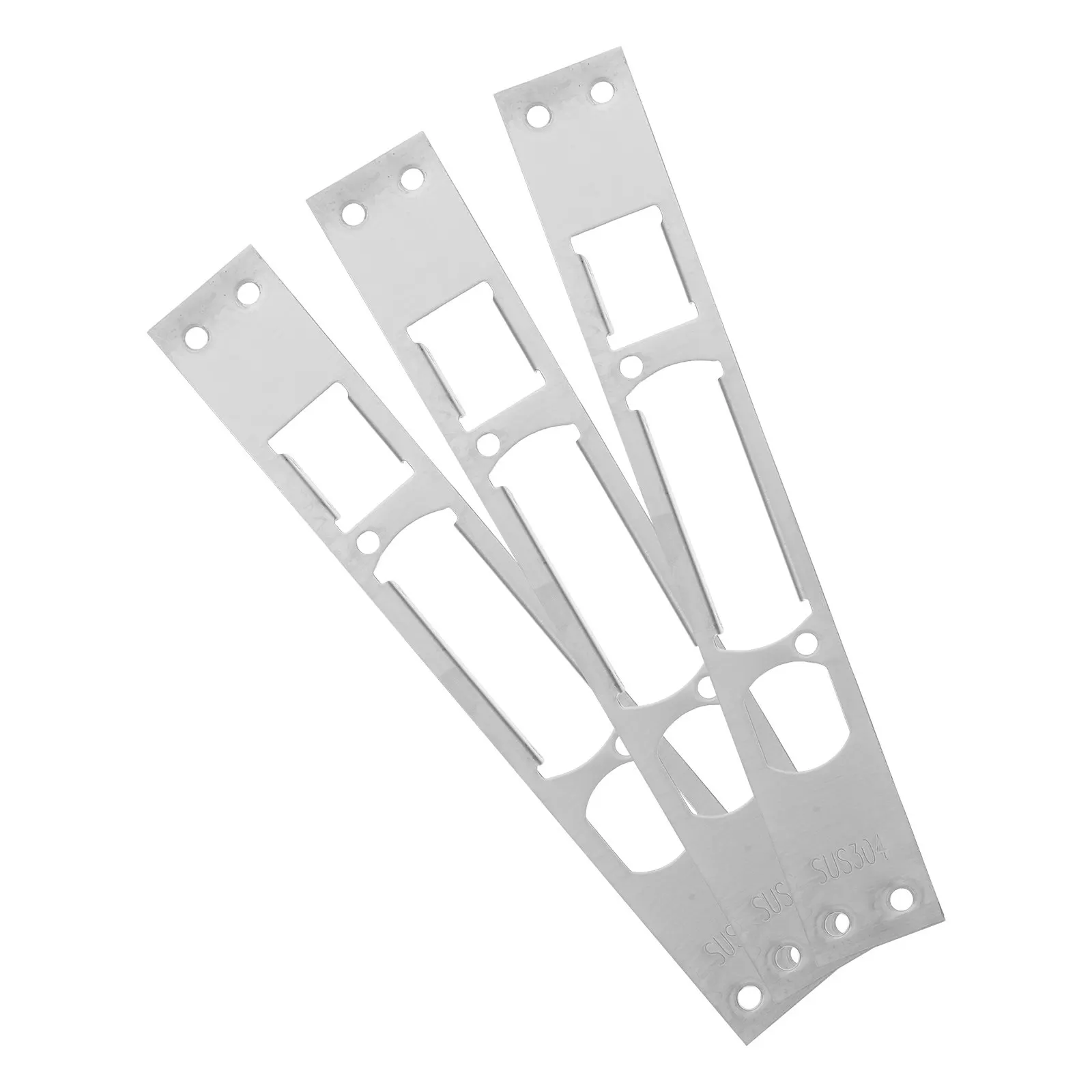 

Комплект из 3-х регулируемых усиленных ответных планок из нержавеющей стали для входных дверей, противовзломные замки-защелки