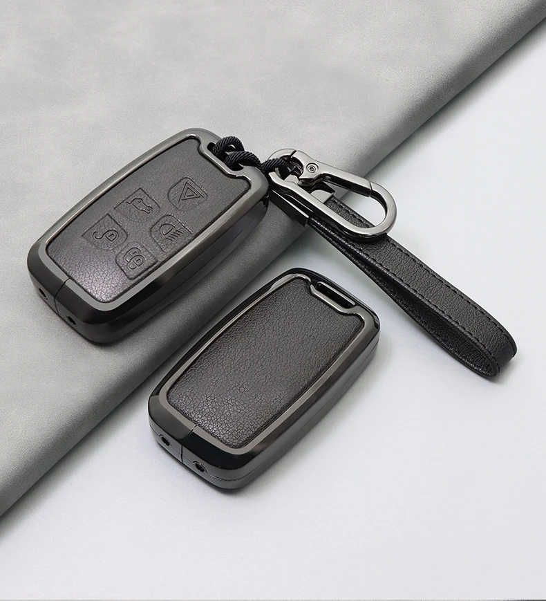 Car Zinc Alloy Leather Key Case Cover For Land Range Rover Sport Discovery Sport Evoque Freelander 2 For JAGUAR XE XF XJ F PACE - view 3