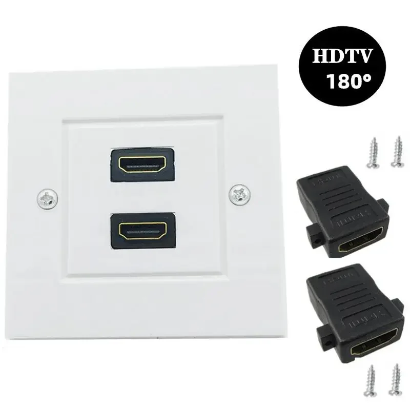 2.0 Version 86mm Dual Port HDMI Compatible High-Definition Socket Panel High-Definition Video And Television Switch Socket 4K