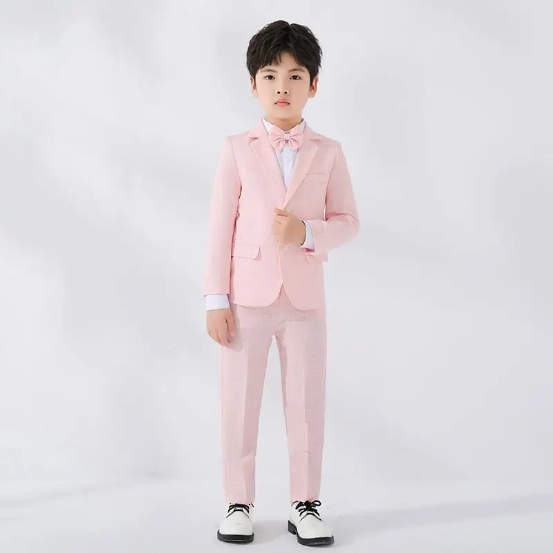 

Kids Boy British Gentleman Blazer Suit Set Spring New Formal Mini Blazer for Children's Day Host Performance Outfit