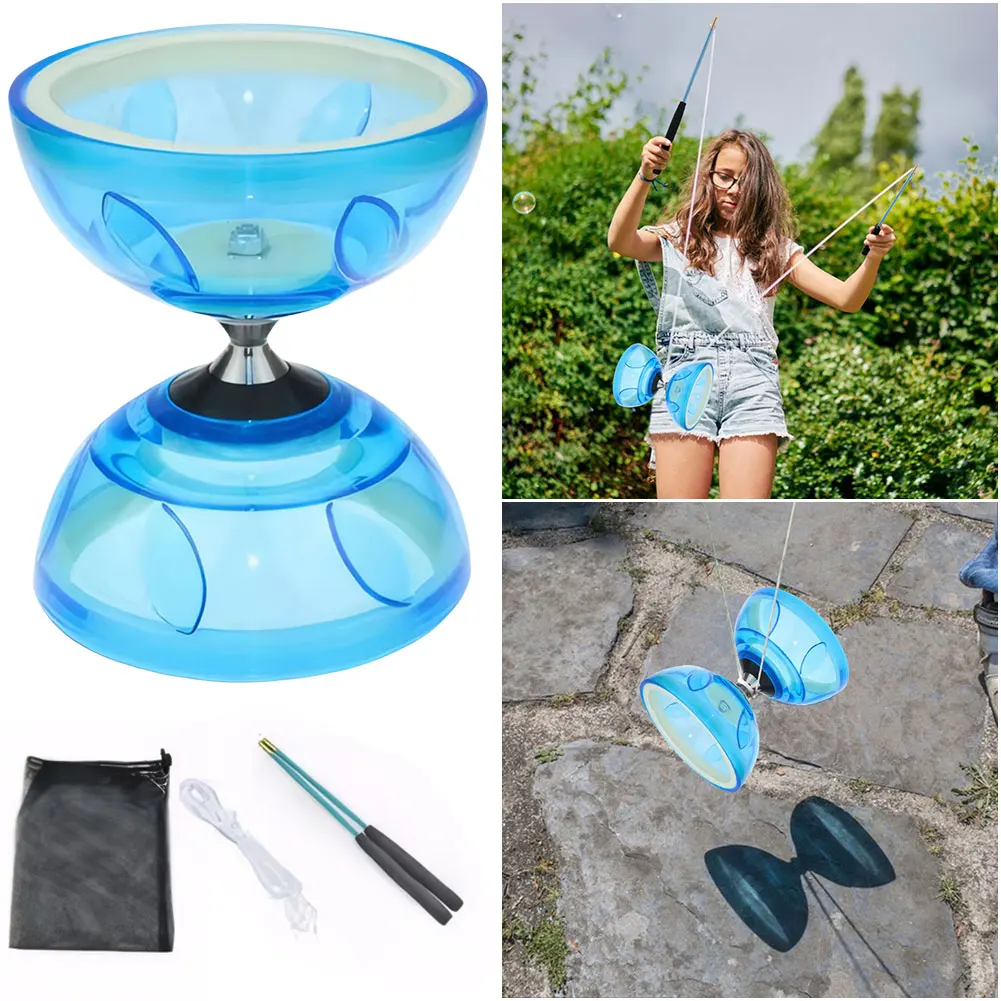 4 قطع الصينية يويو ديابولو مجموعة ديابولو يويو مع 2 عصي ديابولو سلسلة وحقيبة صافي شعوذة ديابولو للأطفال البالغين كبار السن