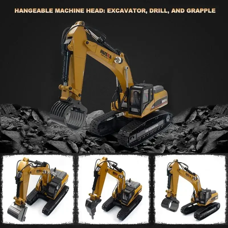 1:14 23 Channel 2.4G All Metal RC Hydraulic  Simulation Engineering Vehicle Model Hobby Toy For Adults Teenagers