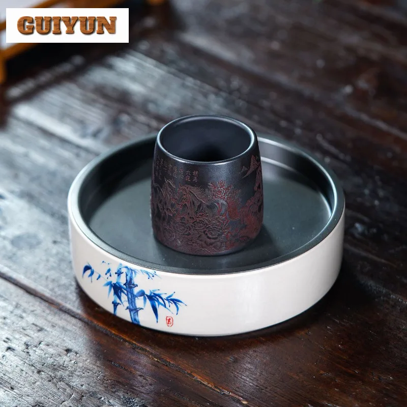 125 مللي Yixing الأرجواني الطين التنين الحصان فنجان الشاي وعاء شاي أنيق الشاي زوج الشاي تذوق العطر كوب Jianzhan ماستر أكواب درينكوير #6