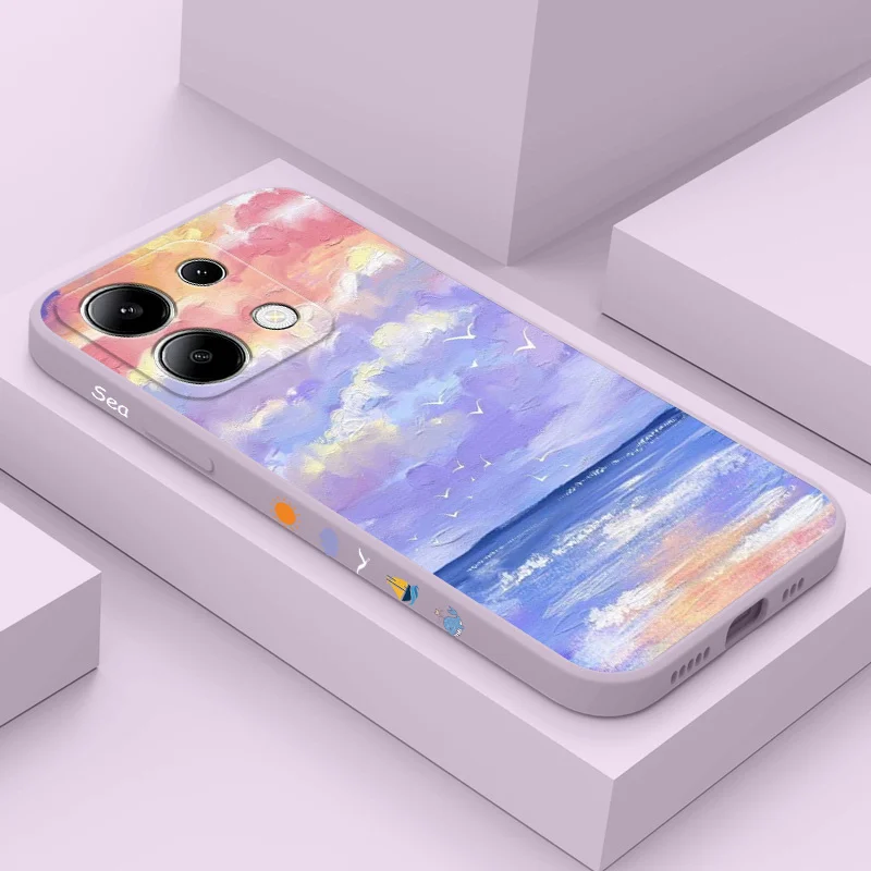 

Sky Painting Phone Case For Xiaomi Redmi Note 14 13 12 12S 11 11S 10 10S 9 9S Pro Plus 4G 5G Liquid Silicone Cover