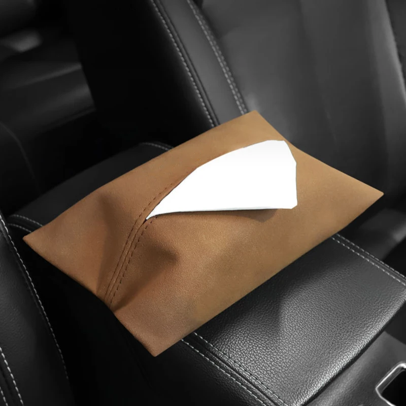 

1Pc Car Tissue Holder Suede – Decorative Auto Napkin Box, Odorless & Easy Mount for Vehicle