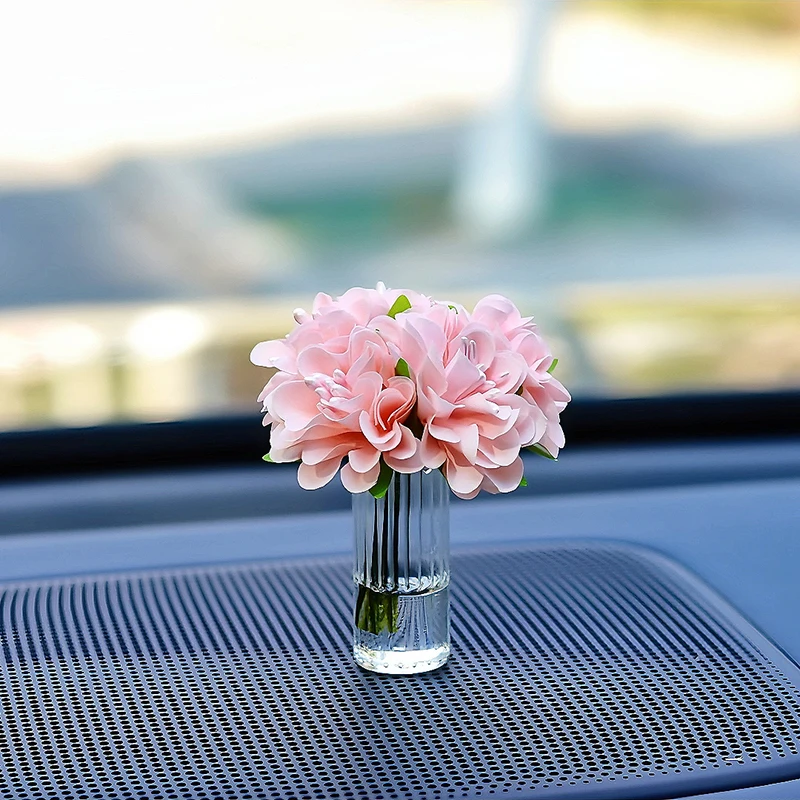 Romantic Artificial Flower Car Interior Decoration Ornament Cute Auto Center Console Decoration Gadgets Car Interior Accessories