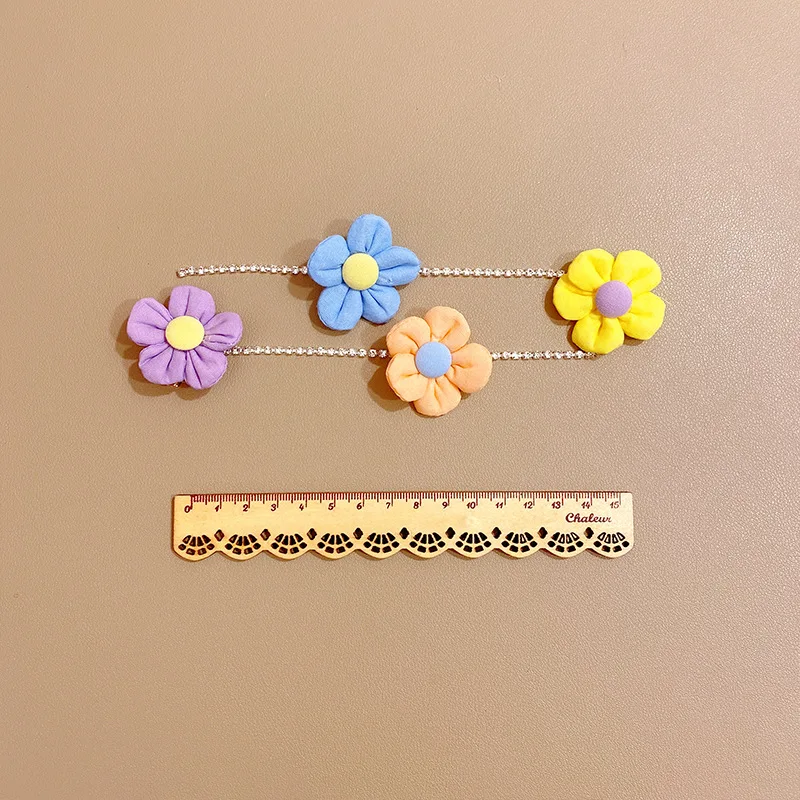 Color Flower Side Barrettes Bow Braided Hair Chain Pearl Butterfly Hair Chain Girls Baby Hairpin Hair Accessories Wholesale