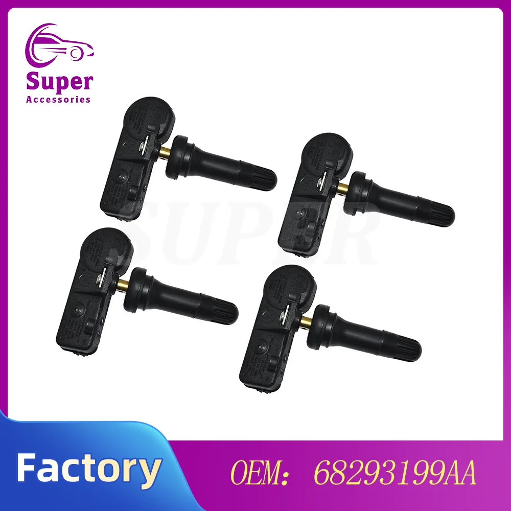 

1/4Pc Car Tire Pressure Monitor Sensors For 2018 2019 2020 2021 2022 2023 2024 Ram 1500 433MHz TPMS SENSOR 68293199AA 68293199AB