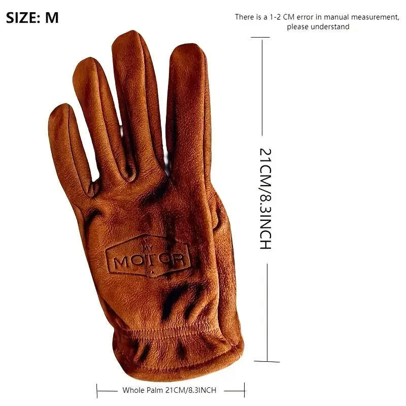 Vintage Motorcycle Gloves Accessories Frosted Surface Cowhide Mittens Man\'s Woman\'s Dirtbike Camping Simracing Leather Glove gp