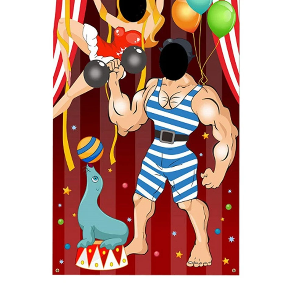 Decoración de fiesta de circo de carnaval, pancarta de puerta de foto de carnaval, accesorios de fondo, pancarta de puerta de foto de tela grande para carnaval