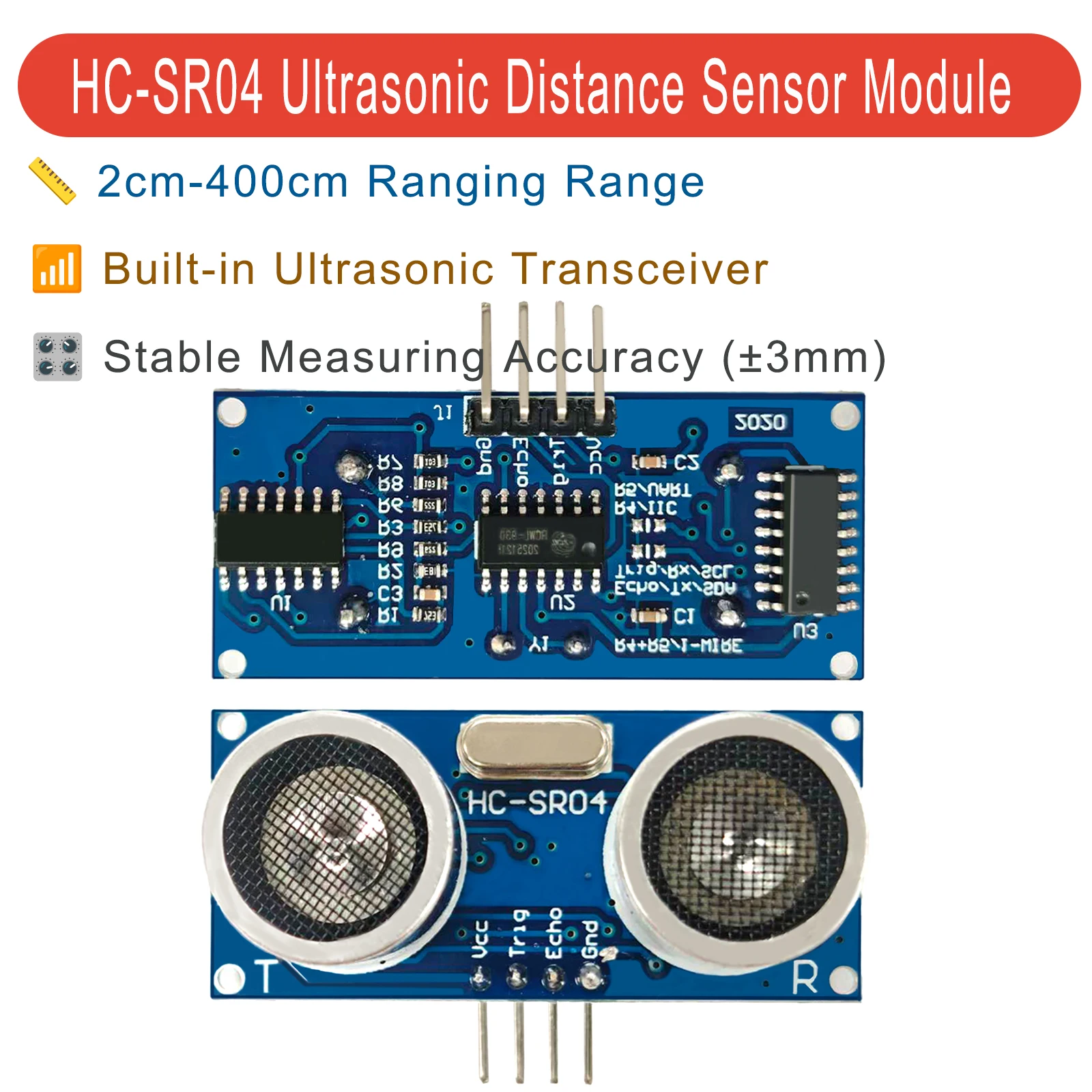 1-10PCS HC-SR04 Ultrasonic Distance Sensor Module 5V 2cm-450cm Ranging Detector for Arduino Robot Obstacle Avoidance Accurate!!!
