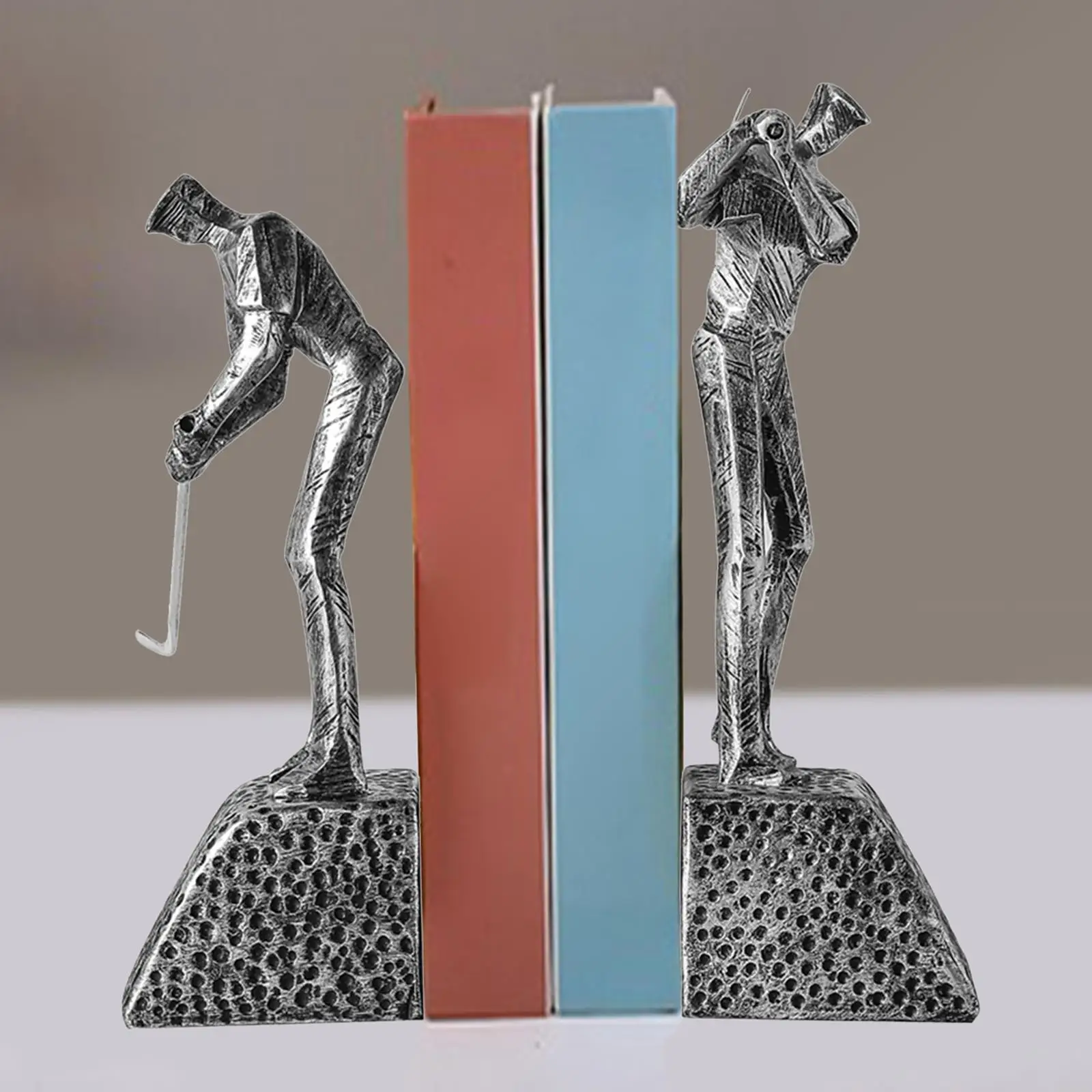 

Golfing Finish Bookends Modern Golfer Sculpture for Easter Window Golf Club