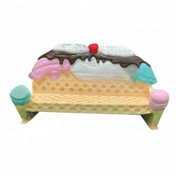 Unique large fiberglass ice cream chair sculpture for outdoor shopping malls/amusement parks/decorations